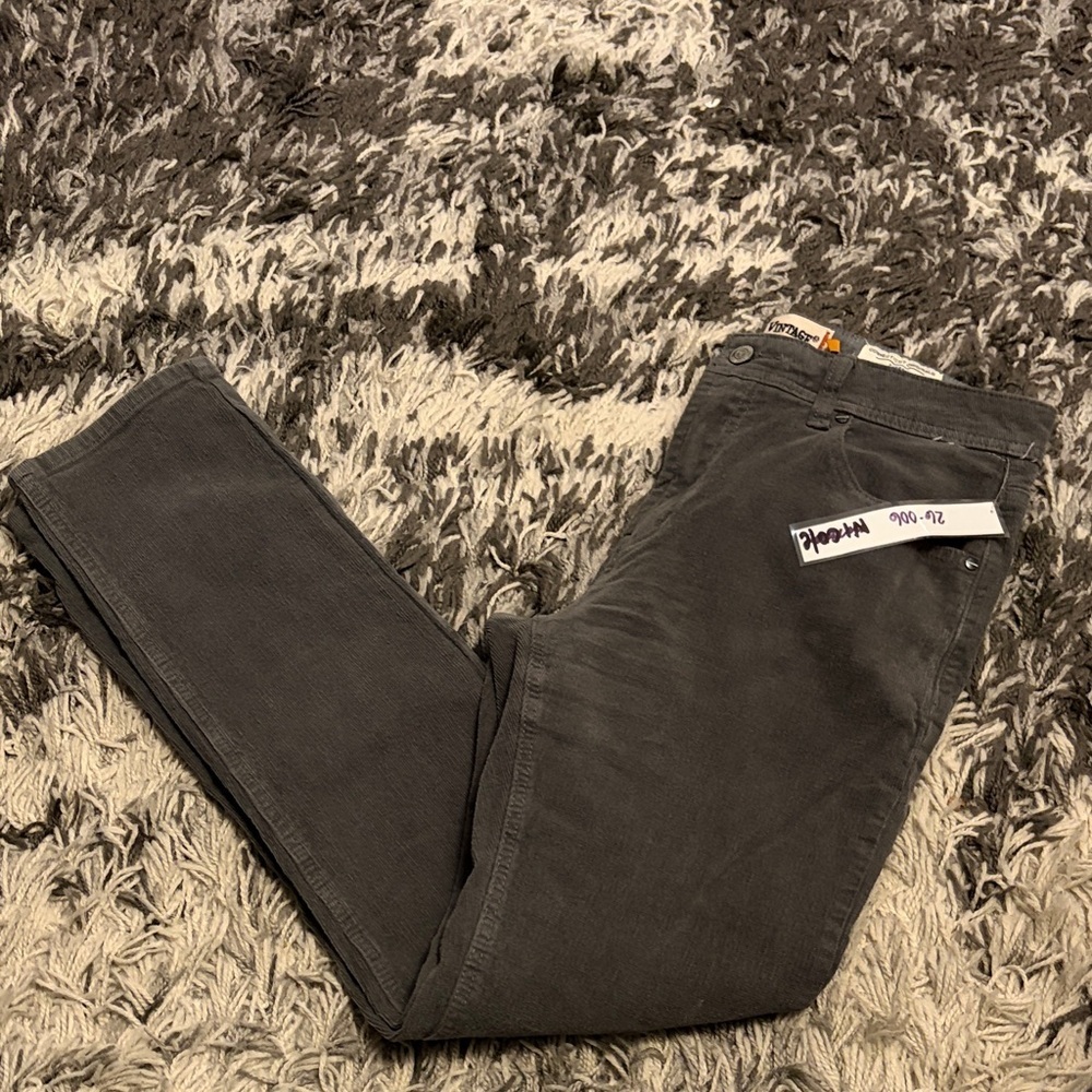 Tailor Vintage Charcoal Gray Corduroy Trousers